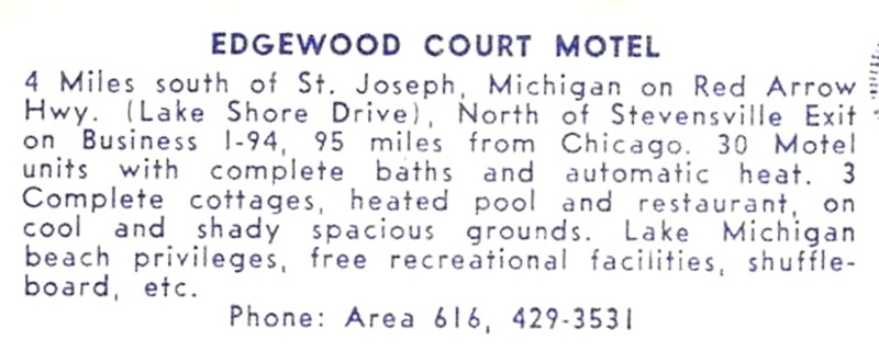 Edgewood Court Motel - Vintage Postcard (newer photo)